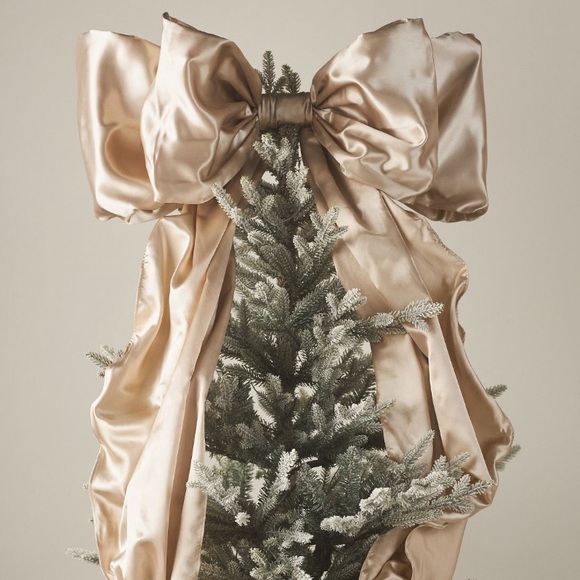 NYE Anthro Black satin Bow Tree Topper - Picture 5 of 16